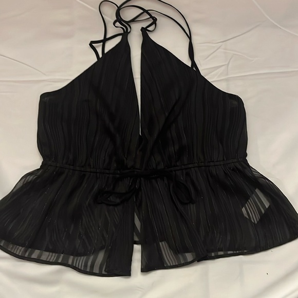 Ruffle V-Neck Peplum Cami - Picture 1 of 3